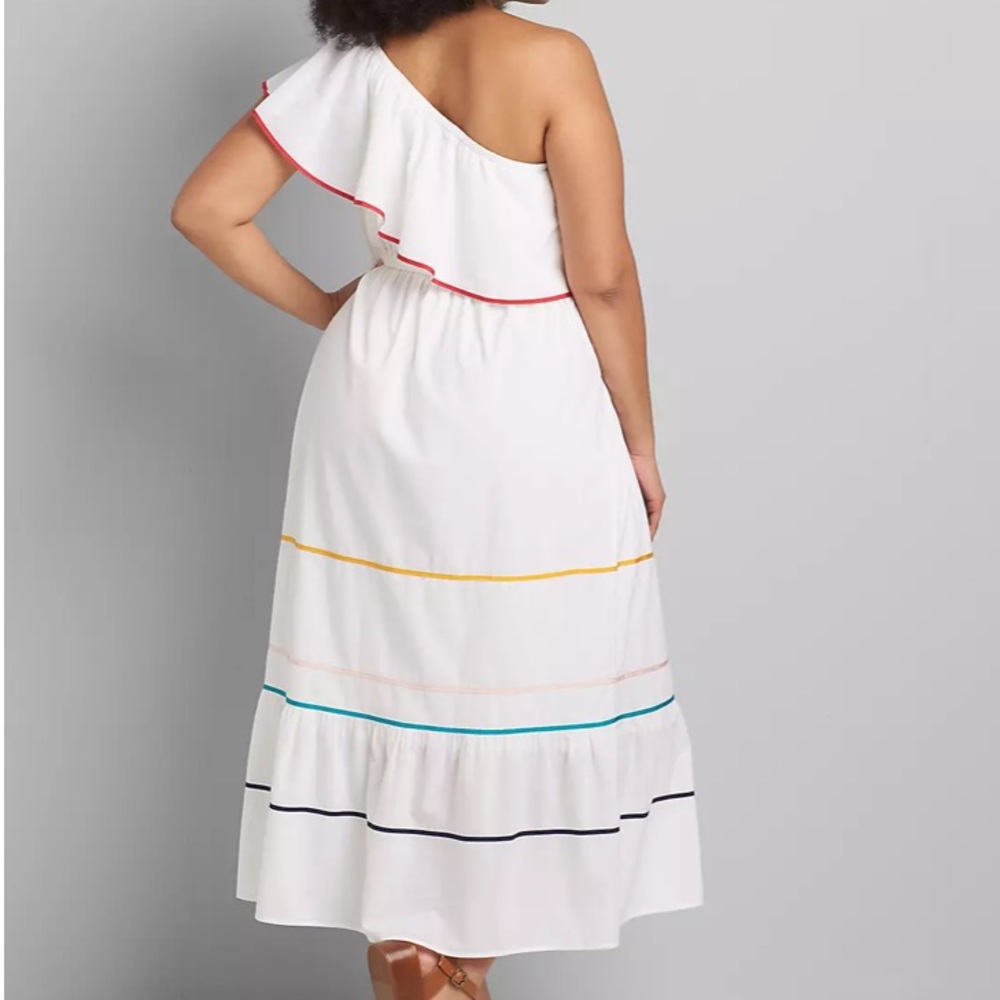 One-Shoulder Ruffle-Hem Maxi Dress - Picture 3 of 4
